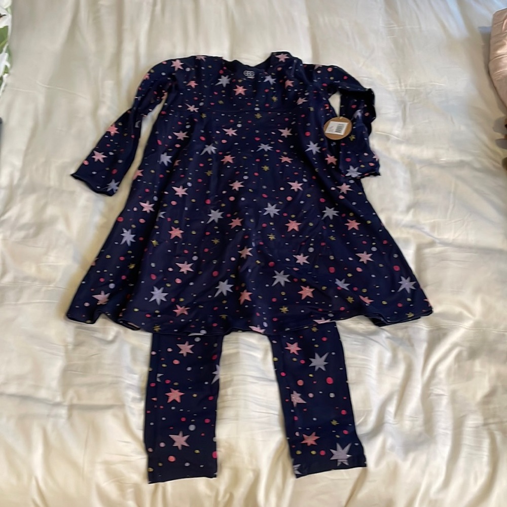 Egg by Susan Lazar - Navy/Star Dress and Legging Set - size 7